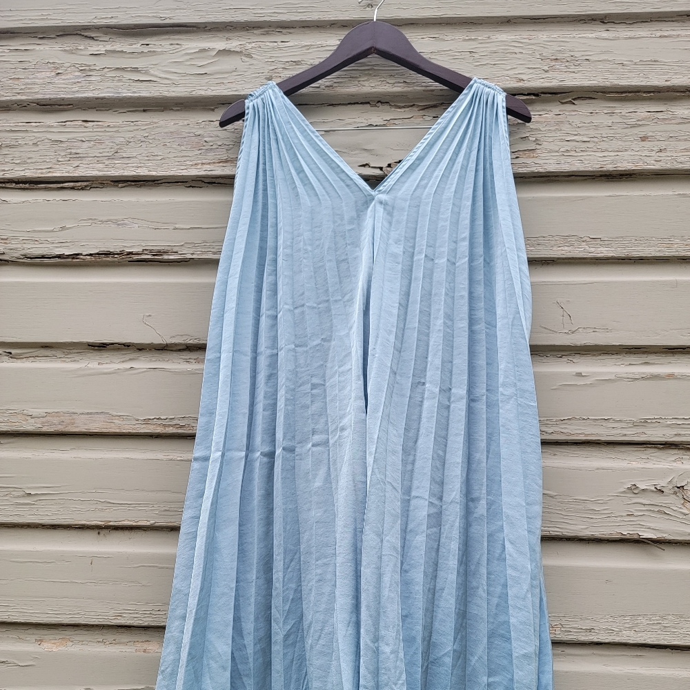 Vintage Accordian Powder Blue Evening Dress